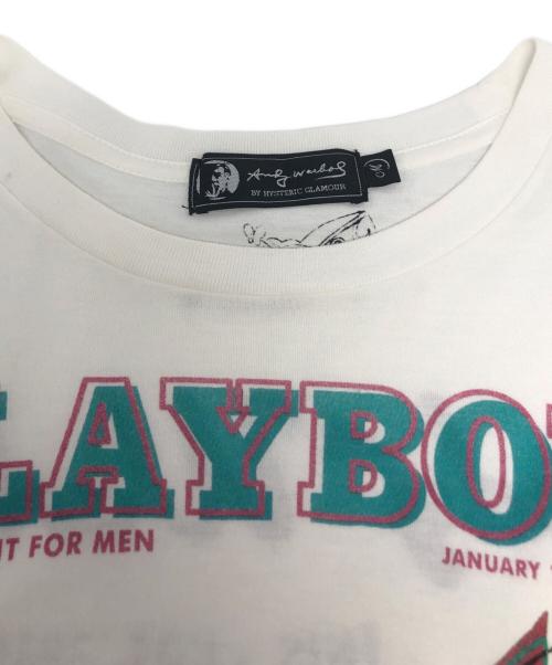 Hysteric Glamour（ヒステリックグラマー）Hysteric Glamour (ヒステリックグラマー) PLAY BOY (プレイボーイ) プリントTシャツ ホワイト サイズ:Mの古着・服飾アイテム