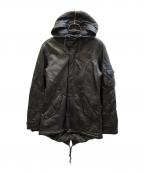 AVIREXアヴィレックス）の古着「レザーモッズコート」｜ブラック