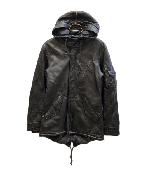AVIREX（アヴィレックス）AVIREX (アヴィレックス) レザーモッズコート ブラック サイズ:Ⅿの古着・服飾アイテム