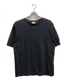 Saint Laurent Paris（サンローランパリ）の古着「ダメージ加工ロゴ刺繍Tシャツ/UP53201601127」｜ブラック