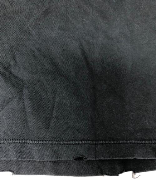 Saint Laurent Paris（サンローランパリ）Saint Laurent Paris (サンローランパリ) ダメージ加工ロゴ刺繍Tシャツ/UP53201601127 ブラック サイズ:Sの古着・服飾アイテム