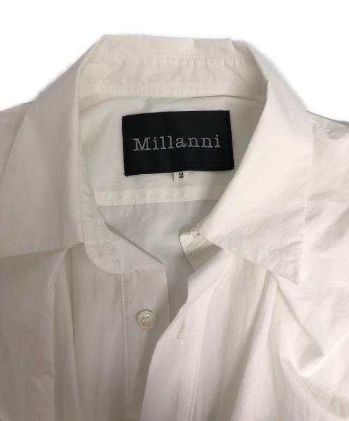 Millanni（ミランニ）Millanni (ミランニ) デザインシャツワンピース ホワイト サイズ:2の古着・服飾アイテム