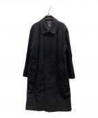 BURBERRY LONDONバーバリーロンドン）の古着「カシミヤ混アンゴラウール 比翼ステンカラーコート」｜ブラック