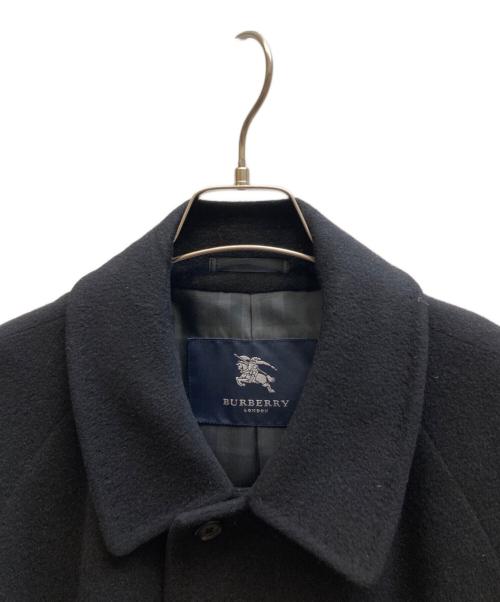 BURBERRY LONDON（バーバリーロンドン）BURBERRY LONDON (バーバリーロンドン) カシミヤ混アンゴラウール 比翼ステンカラーコート ブラック サイズ:-の古着・服飾アイテム