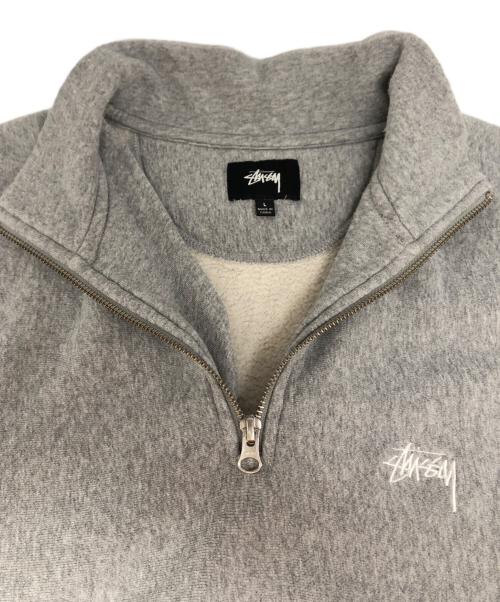 stussy（ステューシー）stussy (ステューシー) ハーフジップスウェット グレー サイズ:Lの古着・服飾アイテム