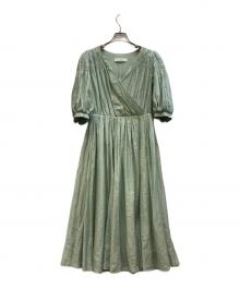 HER LIP TO（ハーリップトゥ）の古着「Airy Volume Sleeve Dress/1241105055」｜グリーン