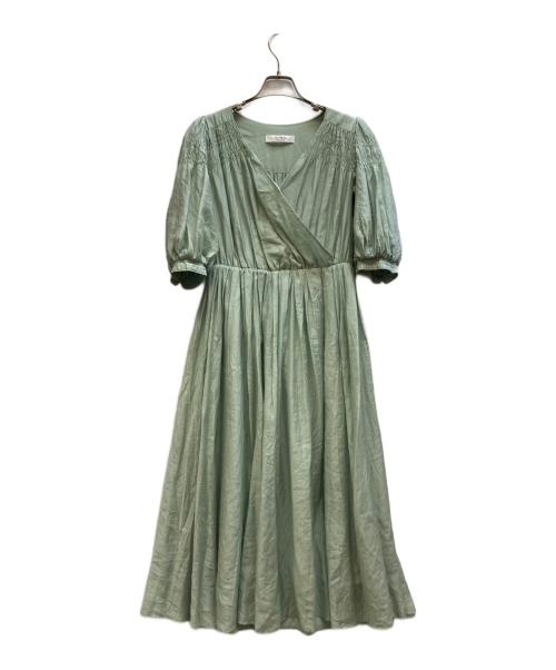 HER LIP TO（ハーリップトゥ）Her lip to (ハーリップトゥ) Airy Volume Sleeve Dress/1241105055 グリーン サイズ:Mの古着・服飾アイテム