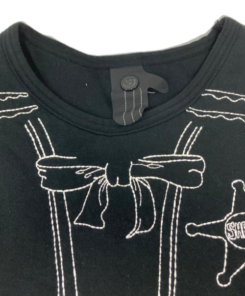 BERNHARD WILLHELM（ベルンハルト ウィルヘルム）BERNHARD WILLHELM (ベルンハルト ウィルヘルム) トロンプルイユ刺繍Tシャツ/THBW-CA-1205 ブラック サイズ:Sの古着・服飾アイテム