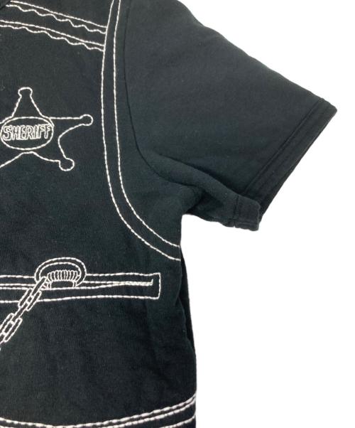 BERNHARD WILLHELM（ベルンハルト ウィルヘルム）BERNHARD WILLHELM (ベルンハルト ウィルヘルム) トロンプルイユ刺繍Tシャツ/THBW-CA-1205 ブラック サイズ:Sの古着・服飾アイテム