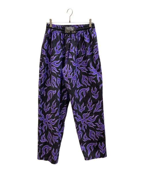 CHALLENGER（チャレンジャー）CHALLENGER (チャレンジャー) ファイヤーパンツ パープル×ブラック サイズ:Lの古着・服飾アイテム