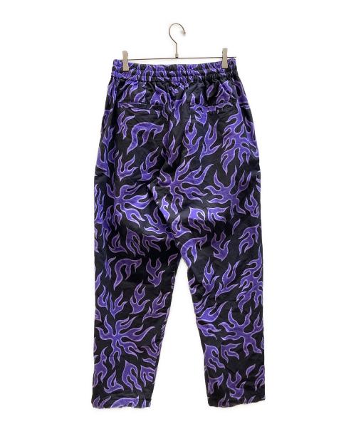 CHALLENGER（チャレンジャー）CHALLENGER (チャレンジャー) ファイヤーパンツ パープル×ブラック サイズ:Lの古着・服飾アイテム