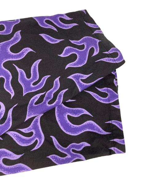 CHALLENGER（チャレンジャー）CHALLENGER (チャレンジャー) ファイヤーパンツ パープル×ブラック サイズ:Lの古着・服飾アイテム