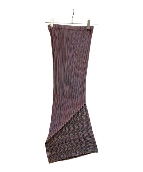 ISSEY MIYAKE（イッセイミヤケ）ISSEY MIYAKE (イッセイミヤケ) 変形プリーツスカート ブルー×ピンク サイズ:Sの古着・服飾アイテム