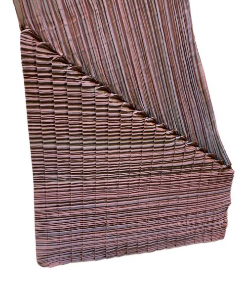 ISSEY MIYAKE（イッセイミヤケ）ISSEY MIYAKE (イッセイミヤケ) 変形プリーツスカート ブルー×ピンク サイズ:Sの古着・服飾アイテム