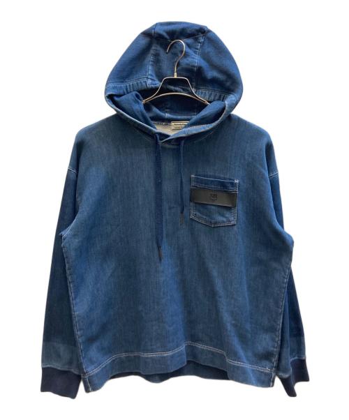 Onitsuka Tiger（オニツカタイガー）Onitsuka Tiger (オニツカタイガー) デニム フーディー インディゴ サイズ:Lの古着・服飾アイテム