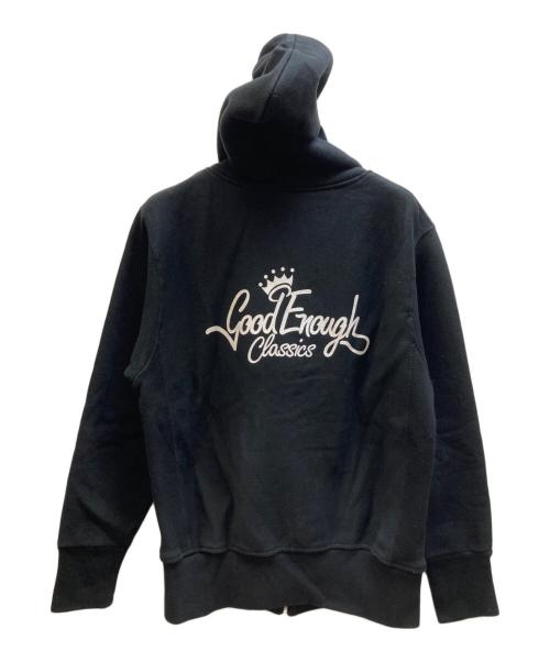 GOOD ENOUGH（グッドイナフ）GOOD ENOUGH (グッドイナフ) 初期 プリントジップパーカー ブラック サイズ:Ｍの古着・服飾アイテム