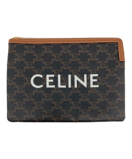 CELINE（セリーヌ）CELINE (セリーヌ) トリオンスモールポーチ ブラウンの古着・服飾アイテム