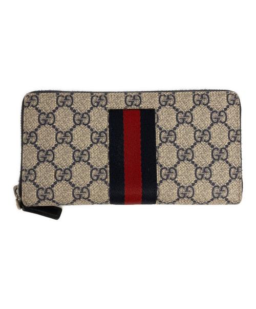 GUCCI（グッチ）GUCCI (グッチ) キャンバス ラウンドジップウォレット アイボリーの古着・服飾アイテム