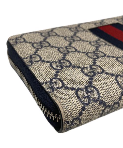 GUCCI（グッチ）GUCCI (グッチ) キャンバス ラウンドジップウォレット アイボリーの古着・服飾アイテム