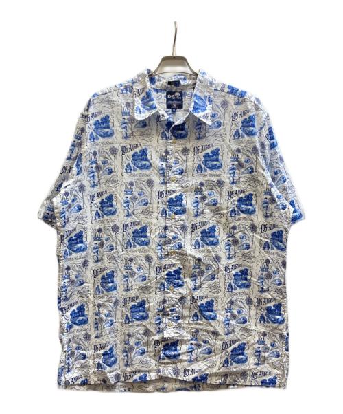 reyn spooner（レイン スプナー）reyn spooner (レイン スプナー) mister cartoon (ミスター・カートゥーン) LOS ANGELES DODGERS ALOHA SHIRT ホワイト×ブルー サイズ:XLの古着・服飾アイテム