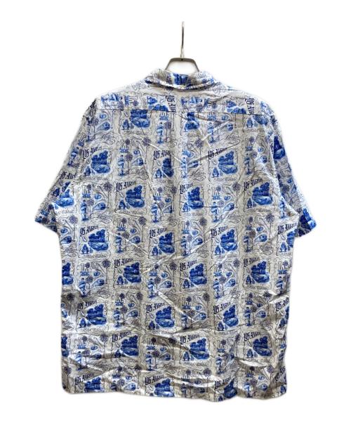 reyn spooner（レイン スプナー）reyn spooner (レイン スプナー) mister cartoon (ミスター・カートゥーン) LOS ANGELES DODGERS ALOHA SHIRT ホワイト×ブルー サイズ:XLの古着・服飾アイテム