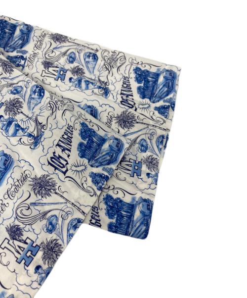 reyn spooner（レイン スプナー）reyn spooner (レイン スプナー) mister cartoon (ミスター・カートゥーン) LOS ANGELES DODGERS ALOHA SHIRT ホワイト×ブルー サイズ:XLの古着・服飾アイテム