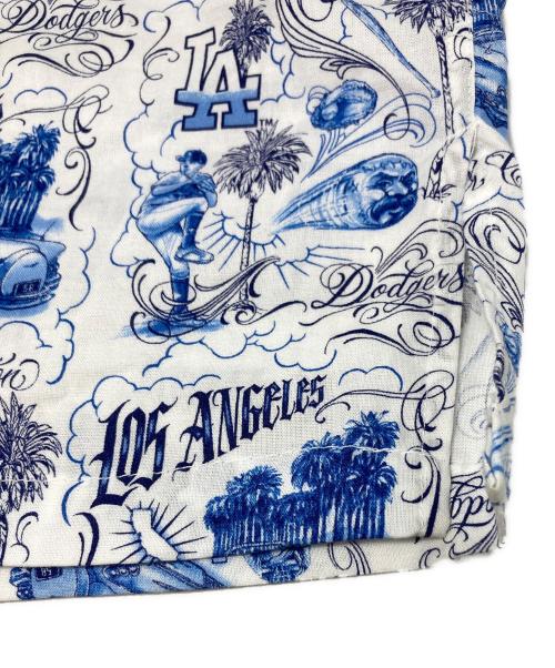 reyn spooner（レイン スプナー）reyn spooner (レイン スプナー) mister cartoon (ミスター・カートゥーン) LOS ANGELES DODGERS ALOHA SHIRT ホワイト×ブルー サイズ:XLの古着・服飾アイテム