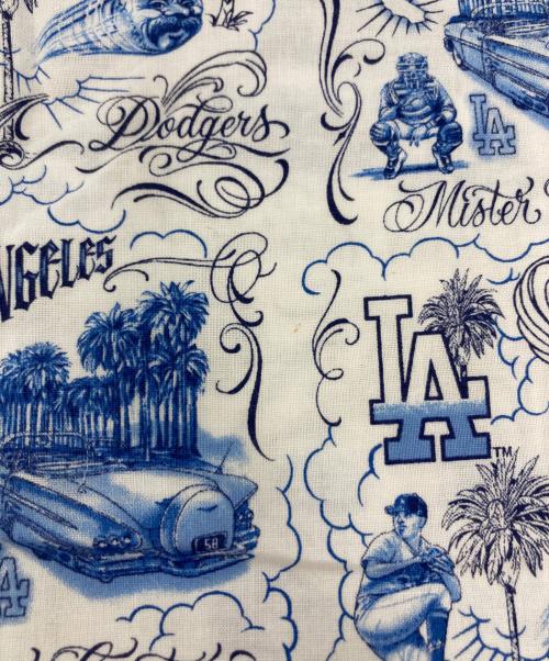 reyn spooner（レイン スプナー）reyn spooner (レイン スプナー) mister cartoon (ミスター・カートゥーン) LOS ANGELES DODGERS ALOHA SHIRT ホワイト×ブルー サイズ:XLの古着・服飾アイテム