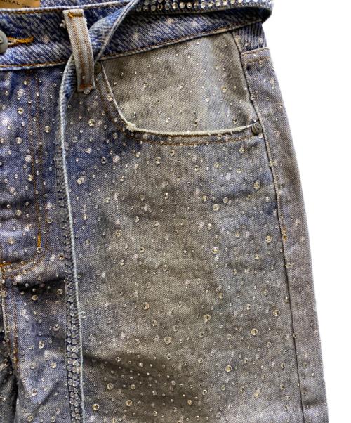 BIRTH OF ROYAL CHILD（バース オブ ロイヤル チャイルド）BIRTH OF ROYAL CHILD (バース オブ ロイヤル チャイルド) 3D Printed Washed Swarovski Diamond Jean ブルー サイズ:Lの古着・服飾アイテム