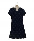 CHANELシャネル）の古着「ベロアココマークワンピース」｜ネイビー