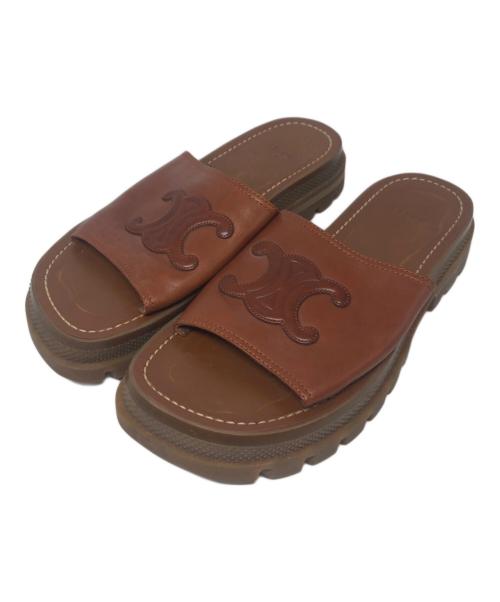 CELINE（セリーヌ）CELINE (セリーヌ) トリオンスライドサンダル ベージュ サイズ:36の古着・服飾アイテム