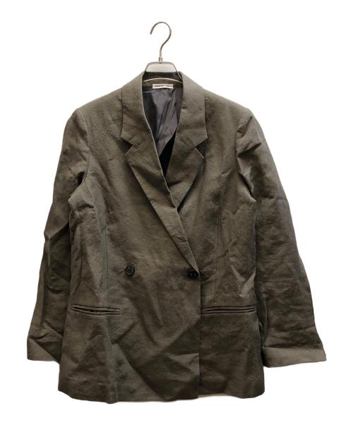 EVERYDAY I LIKE.（エヴリデイ アイ ライク）EVERYDAY I LIKE. (エヴリデイ アイ ライク) Linen Essential ジャケット オリーブ サイズ:36の古着・服飾アイテム