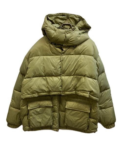 SOFTHYPHEN（ソフトハイフン）SOFTHYPHEN (ソフトハイフン) LAYER FRONT PUFFER JACKET グリーン サイズ:02-04の古着・服飾アイテム