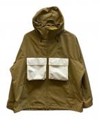 SOFTHYPHENソフトハイフン）の古着「BIG POCKET NYLON SHELL PARKA」｜ベージュ