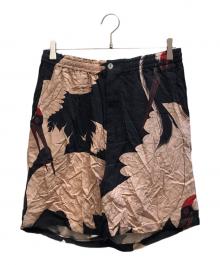 Gakkin×BUDSPOOL（ガッキン×バッズプール）の古着「赤目鶴 HAWAIIAN SHORTS」｜ブラック×ピンク