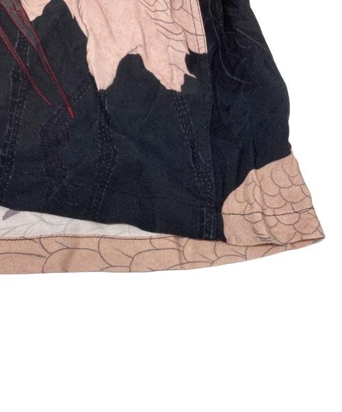 Gakkin（ガッキン）Gakkin (ガッキン) BUDSPOOL (バッズプール) 赤目鶴 HAWAIIANSHIRT ブラック×ピンク サイズ:Lの古着・服飾アイテム