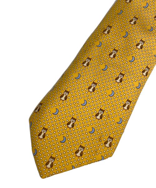 HERMES（エルメス）HERMES (エルメス) 総柄ネクタイ イエロー サイズ:記載なしの古着・服飾アイテム