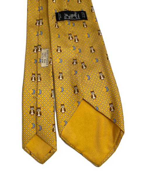 HERMES（エルメス）HERMES (エルメス) 総柄ネクタイ イエロー サイズ:記載なしの古着・服飾アイテム