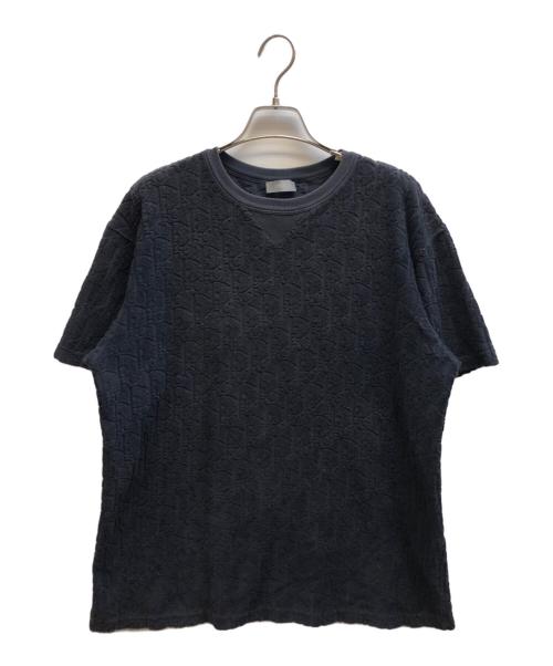 Christian Dior（クリスチャン ディオール）Christian Dior (クリスチャン ディオール) オブリークジャガードパイルTシャツ/113J692A0614 ネイビー サイズ:Sの古着・服飾アイテム