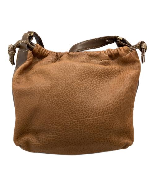 LOEWE（ロエベ）LOEWE (ロエベ) レザー巾着ヴィンテージショルダーバッグ ブラウンの古着・服飾アイテム