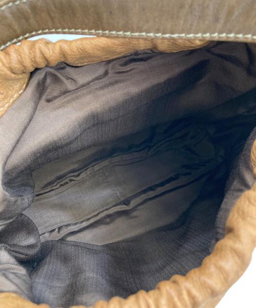 LOEWE（ロエベ）LOEWE (ロエベ) レザー巾着ヴィンテージショルダーバッグ ブラウンの古着・服飾アイテム