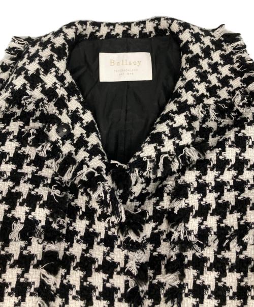 BALLSEY（ボールジィ）BALLSEY (ボールジィ) ハウンドトゥースツイード フリンジジャケット ブラック サイズ:36の古着・服飾アイテム