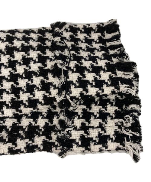 BALLSEY（ボールジィ）BALLSEY (ボールジィ) ハウンドトゥースツイード フリンジジャケット ブラック サイズ:36の古着・服飾アイテム