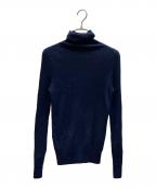 DRAWERドゥロワー）の古着「18G カシミヤシルクリブタートルニット」｜ネイビー