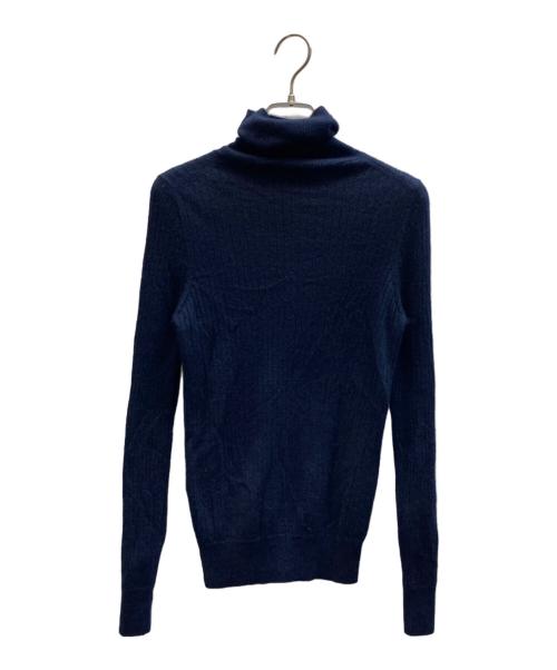 DRAWER（ドゥロワー）DRAWER (ドゥロワー) 18G カシミヤシルクリブタートルニット ネイビー サイズ:2の古着・服飾アイテム