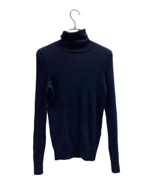 DRAWER（ドゥロワー）DRAWER (ドゥロワー) 18G カシミヤシルクリブタートルニット ネイビー サイズ:2の古着・服飾アイテム
