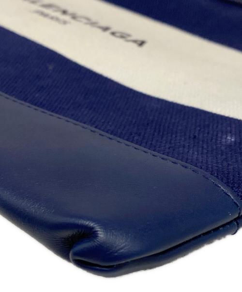 BALENCIAGA（バレンシアガ）BALENCIAGA (バレンシアガ) キャンバス×レザー セカンドバッグ ネイビーの古着・服飾アイテム