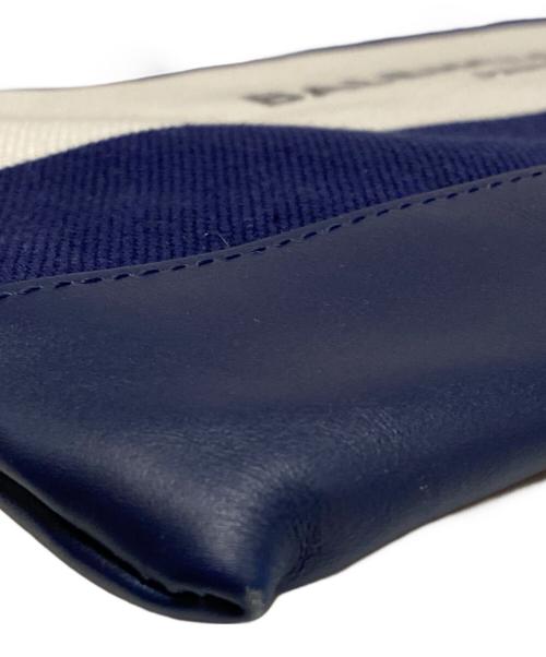 BALENCIAGA（バレンシアガ）BALENCIAGA (バレンシアガ) キャンバス×レザー セカンドバッグ ネイビーの古着・服飾アイテム