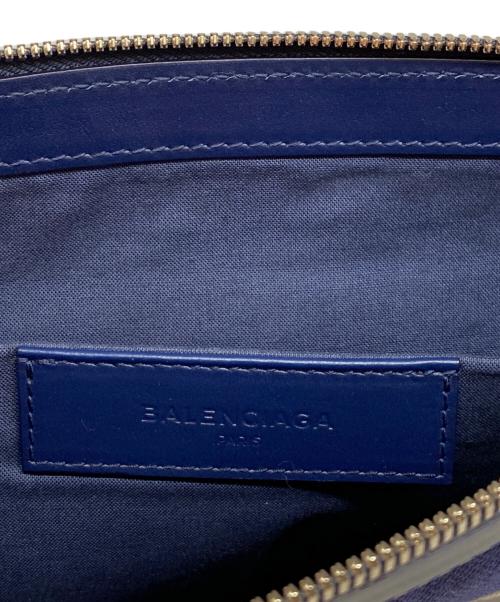 BALENCIAGA（バレンシアガ）BALENCIAGA (バレンシアガ) キャンバス×レザー セカンドバッグ ネイビーの古着・服飾アイテム
