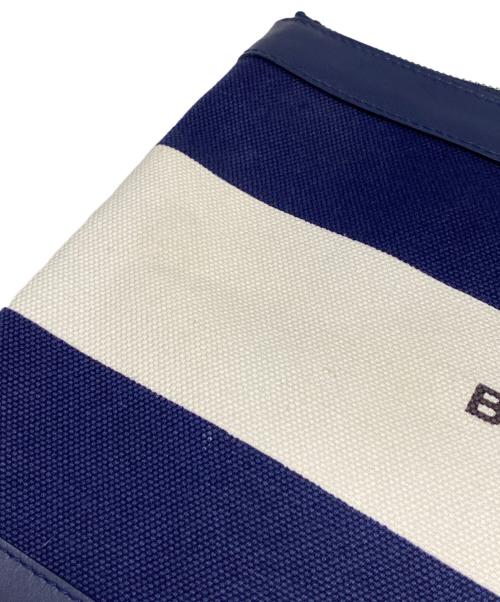 BALENCIAGA（バレンシアガ）BALENCIAGA (バレンシアガ) キャンバス×レザー セカンドバッグ ネイビーの古着・服飾アイテム